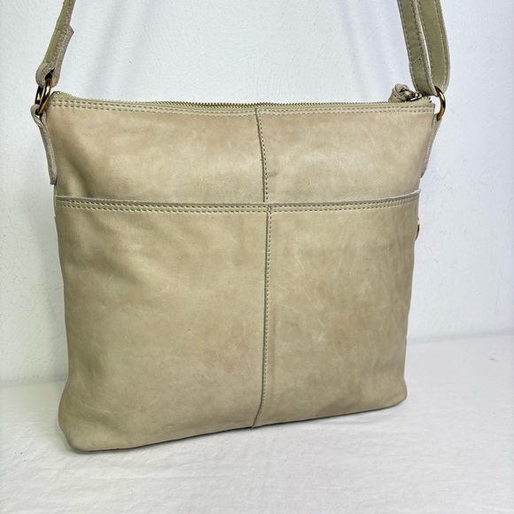 Margot Sage Light Green Leather Crossbody Shoulder Bag Minimalist Bag Purse - Picture 5 of 17